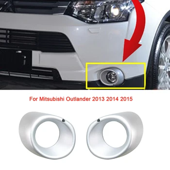 Za Mitsubishi Outlander 2013 2014 2015 Avto ABS Silver Black Sprednji Odbijač Luči za Meglo Lučka za Kritje Okvir Ploščo Lupini Kapuco