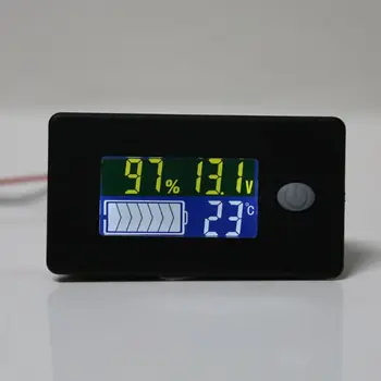 Zmogljivost baterije Indikator 12V 24V 36V 48V 60V 72V 10-100V Li-ion svinčevih Baterij Tester z LCD Temperatura Voltmeter