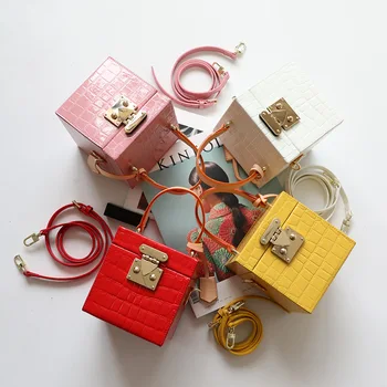 Znane blagovne znamke Kravje usnje polje torbice mini Cube blagovne Znamke prvotni načrt crossbody vrečko za ženske messenger vrečke