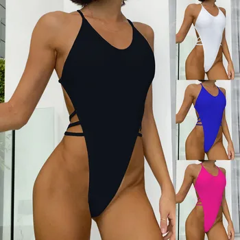 Ženske kopalke Ženska Seksi Kopalke Barva Bikini Backless Kopalke bikini 2023 ženske