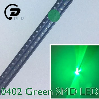100 kozarcev 0402 1005 SMD LED Čip Zelene Površine na Gori SMT LED-Light Emitting Diode Žarnice Kroglice