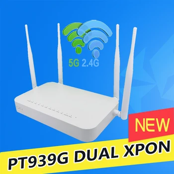 100% prvotne novo XPON ONU GE 2USB TEL HGU WIFI 2.4 G&5G Dual Band ONT EPON/GPON angleški različici PT939G Optični usmerjevalnik