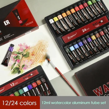 12/24Color Set Visoko Kakovostnih Gouache Barve Slikarstvo Profesionalni Stroj Akvarel 12ML Študent Izpit Slikarjev Umetnosti Supplie