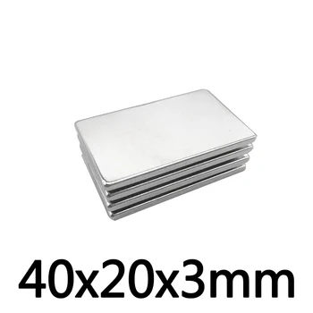1~30PCS 40x20x3 mm N35 Blok Močan Magnet, Debeline 4 mm Neodymium Magnetom 40x20x3mm Močno Stalno NdFeB Magnetov 40*20*3 mm