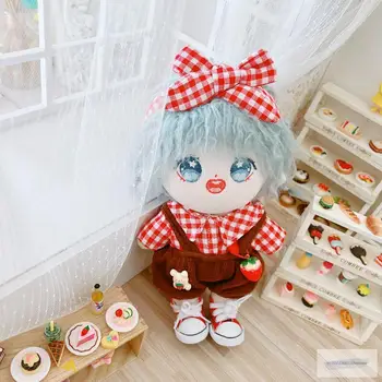 20 cm Lutka Plišastih Doll Oblačila Jagode Naramnice Glavo, obleko Plišaste Igrače, Lutke, Dodatki za Koreja Kpop EXO Idol