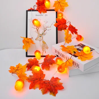 2022 Vročo noč Čarovnic Maple Leaf Pumpkin Halloween Zahvala, Božični Okraski, LED Luči Niz Festival Doma Stranka