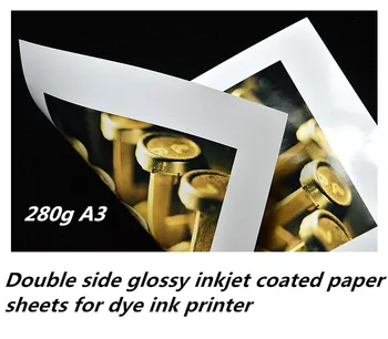 280 g dye črnilo dvojno stranicami visoko sijajni debelo inkjet foto papir