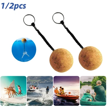 2Pcs 50 mm Plavajoče Plute Keyring Voda Živahno Žogo, Kajak, Surf Float Keychain Key Ring Morskih Jadrnica Močna Vrv Acces
