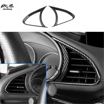 2pcs/veliko ABS ogljikovih vlaken zrn instrument obeh straneh klimatska naprava vtičnico okrasni pokrov za leto 2020 Mazda 3
