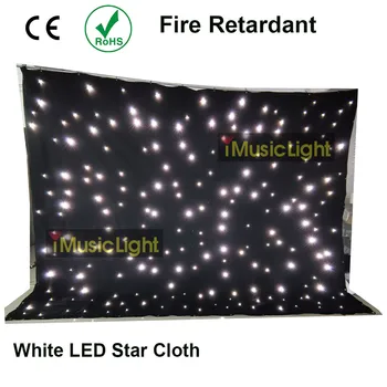 3Mx4.5M zaviralci Gorenja Starcloth Zavese Bele LED Star Krpo Ozadje Gledališče Fazi DMX Led Učinek Svetlobe, Vključno Polje za Nadzor