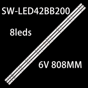 3pcs/set LED trakovi za JS-JP42DM082ED.007L(00813) R72-42D04-010 STARWIND SW-LED42BB200 6V 808MM