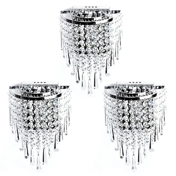 3X Sodobne Crystal Stenska Svetilka Chrome Rov Stenske Luči Za dnevno Sobo, Kopalnico, Doma Notranjo Razsvetljavo Dekoracijo