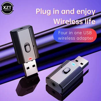 5.0 Bluetooth Adapter USB Brezžična tehnologija Bluetooth Oddajnik Sprejemnik Glasbe, Audio za PC TV Avto Prostoročno 3.5 mm AUX Adapter