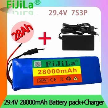 7s3p 29.4 v 28000mah li-ion bateria com 20a equilibrada bms par bicicleta elétrica scooterdeenergiacadeira derodas+2a carregador