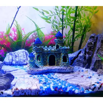 Akvarij Smolo Grad Kozice Skriva Jama Fish Tank Okraski Grajski Stolp Okraski Oprema Pokrajine Dekorativne Okraske