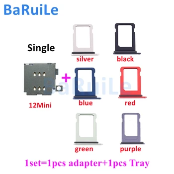 BaRuiLe 1set za iPhone 12 mini Enotni SIM Card Reader flex kabel +pladenj za Kartico SIM Imetnik Režo Adapter Nadomestni Del