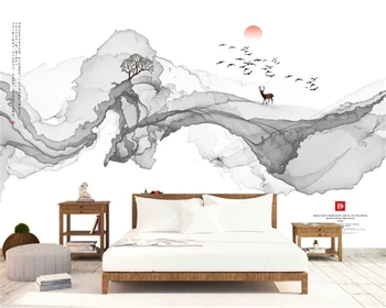 beibehang po Meri svile ozadje Kitajski stil abstraktna črnilo slikarstvo dim krajine marmorja TV sliko za ozadje dekoracijo
