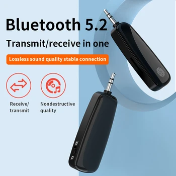 Bluetooth 5.2 FM Oddajnik Sprejemnik Prostoročno Klicanje Brezžična Prstnih Dotik Oddajnik Adapter 3,5 mm Audio Aux Sprejemnikom