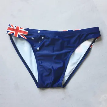 BR SLO FR UK Zastavo Mens Plavanje Hlačnic Seksi Kopalke Bikini Kopalke Za Mladi Fant Kopalke Človek Plaža Hlače Gay kopalke