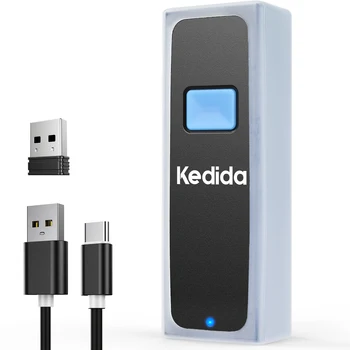 Brezžični 2D Mini aplikacije za branje črtne kode 3-v-1 USB Žična 2.4 G Brezžična tehnologija Bluetooth črtno Kodo Skener Prenosni 1D 2D QR Kodo Z ohišjem