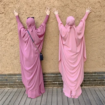 Eid Hooded Muslimanske Ženske Hidžab Obleko Molitev Oblačilo Jilbab Abaya Dolgo Khimar Ramadana Obleke Abayas Krilo Določa Islamska Oblačila Niqab