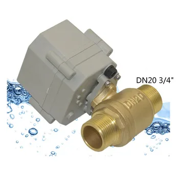 električni krogelni ventil medenina motorizirani ventil 2 način moški nit AC110-230V DC9-24V DN20 3/4