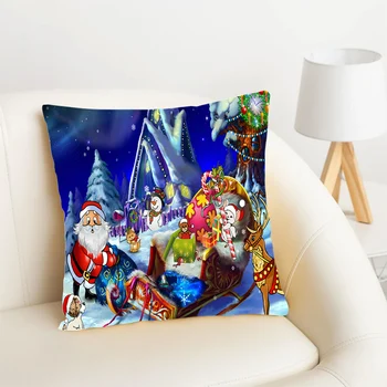 HX Božič Pillowcases Santa Monolitna Noč Elk 3D Tiskanja Blazine Pokrov Vesel Božič Festival Smešno Domačega Tekstilnega