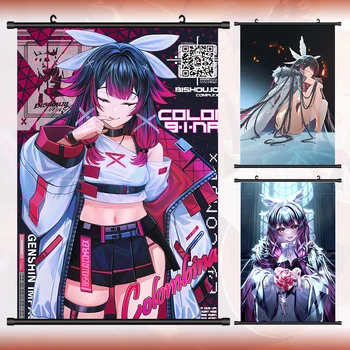 Igre Anime Genshin Vpliv Columbina Cosplay HD Steno, se Pomaknite Roll Slikarstvo Plakat Visi Slika, Poster Decor Art Darilo