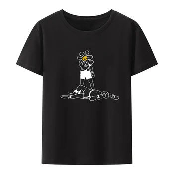 Jaz sem Največji Cvet Natisnjeni T-shirt Vrh Flower Power Slog Estetske Kul Ropa Mujer Novost Humor Bluzo Kratko-sleev Par