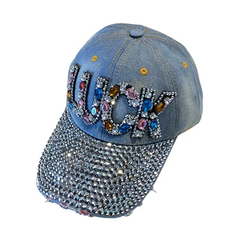 Kavbojski klobuk z diamanti, spomladi in jeseni obarvani diamanti, kape, baseball kape, ženske na prostem prosti čas vsestranski vizir klobuki