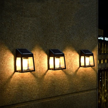 LED Sončno Svetlobo na Prostem Vrt Kvadratnih Stenske Svetilke sončna Svetloba Senzor IP65 Vodotesen Dvorišče, Balkon Ograja, Post Dekoracija Žarnice