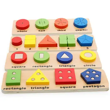 Lesena Geometrijska Matematiko Delček Sestavljanke Seznanjanje Stacker Igre Otroci Izobraževalne Igrače za Otroke Darilo