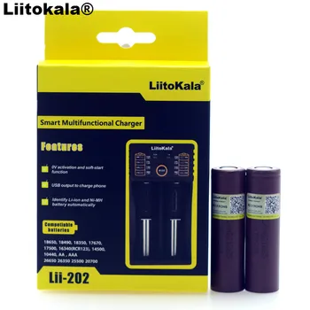 LiitoKala lii-202 1,2 V 3.2 Proti 3,7 V 26650 16340 Smart Polnilec+2PCS HG2 18650 3000mAh Razrešnice 20A 30A Baterija za ponovno Polnjenje