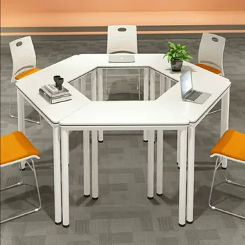 M101 skupina svetovanje trapezno kombinacija mize in stoli heksagonalna usposabljanje tabela dejavnosti v razredu študent desk splici