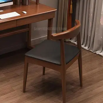 Masivnega lesa, jedilni stol kombinacija gospodinjski preprost stol moderno mizo stol Nordijska prosti čas nazaj stol mleko, čaj shop rog stol