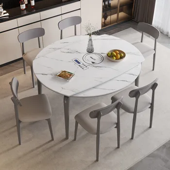 Masivnega lesa, jedilno mizo in stol kombinacija gospodinjski jedilno mizo zložljive v okrogla miza zložljiva jedilna miza