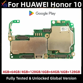 Matično ploščo za HUAWEI Honor 10, Logika Odbor z Google Nameščen, 64GB, 128GB Original Odklenjena Mainboard, Globalna Različica