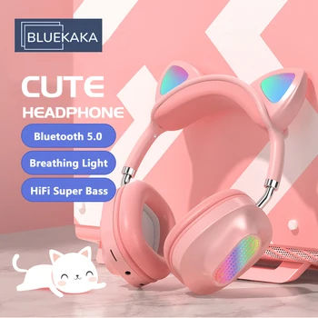 Mačje Uho Slušalke Brezžične utripajoča Lučka za Slušalke Podpira TF Kartice Igre Z Mikrofonom Slušalke Igre Otrok Slušalke Dekleta Darila