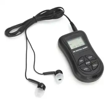 Mini Prenosni Radio FM Stereo Žepni Radijski Sprejemnik z LCD Zaslonom in Slušalke 60-108MHz FM Radio