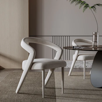 Minimalističen italijanski družini stoli jedilnico Sodobno minimalistično bela pasja krpo visoko nazaj desk stoli jedilnico
