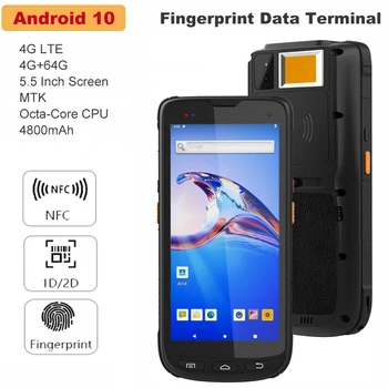 Mobilni Comouter Prst-print wifi, Bluetooth, GPS, Android 10 Okta-Core Ročni PDA Prstnih Senzor za branje črtne kode,