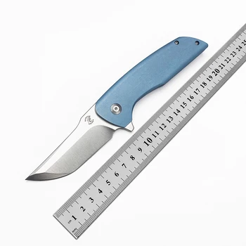 Moda Folding Nož Hokaido po Meri Modra Titana Ročaj Oster M390 Rezilo Outdoor Oprema Taktično Preživetje Orodja Žep EOS