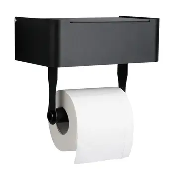 Nerjaveče Jeklo Stenska Wc Tkiva Roll Imetnik Kopalnica Matte Black Nerjavnimi Toaletni Papir Držalo za Shranjevanje in Rok uporabe