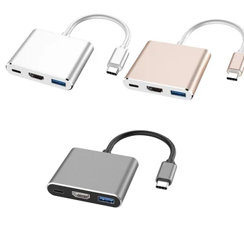 Nov Tip-C ZVEZDIŠČE USB C Do HDTV-Združljiv Razdelilnik USB-C 3 V 1 4K HDTV USB 3.0 PD Hitro Polnjenje Smart Adapter za MacBook Dell