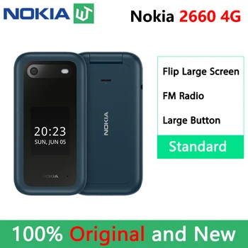 Nove in Originalne Nokia 2660 Flip Unisoc T107 za 2,8 palčni Zaslon 0.3 MP Kamera, Bluetooth, FM Radio 1450mAh Funkcija Telefon Dual SIM
