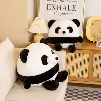 Novo Srčkan Krog Panda Plišastih Igrač Risanka Lutka za Otroke Nagačene Živali Baby Spanja Lutke Otroci Blazino Ustvarjalne Rojstni dan Darila
