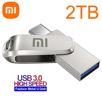 Original Xiaomi Kovinski USB 3.1 Flash Diski za Visoke Hitrosti Prenosni Disk 2TB 1TB SSD Memoria USB Disk Tipa Telefona-C Adapter Pendrive