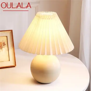 OULALA namizne Svetilke, Ustvarjalne Keramični LED Preprosto Belo Namizno Luč za Dekoracijo Doma