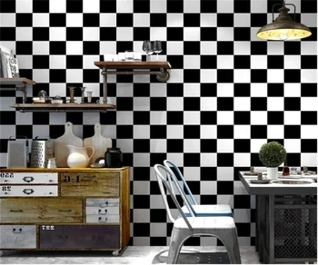 Ozadje po meri Črno in belo geometrijo grafike zidana TV ozadju stene tapiserija doma dekoracijo, ki živijo spalnica 3d ozadje