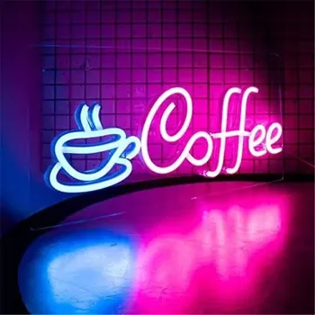 Po meri Kave Neon Znak Stenski Dekor Cafe Pivo Restavracija Hotel USB Pogon, Neon, Restavracija Znak za kavarna, Bar Noč Svetlobe